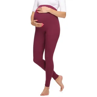 Merry Style Umstandsleggings Damen Lange Umstandshose aus Viskose MS10-297 (1-tlg) elastischer Bund rot XXL