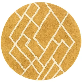 RugVista Riviera Badematte, Rund, Ø 90 cm, Gelb/Natural