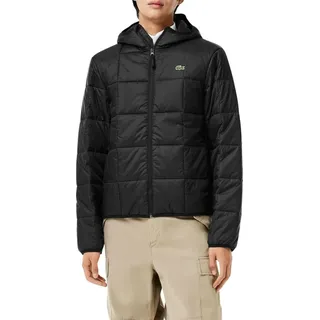 Lacoste Padded Steppjacke mit Kapuze für Herren - Schwarz