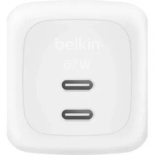 Belkin Dual USB-C Ladegerät Power Delivery und PPS (67 W) weiß