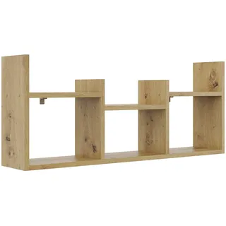 KUBUTKU Dekorativ Wandregal mit 6 Böden 97x40x18 Design Skandinavischer Modern für Wohnzimmer Küche Büro Schlafzimmer Badezimmer Hängeregal Bücherregal (Artisan Eiche)