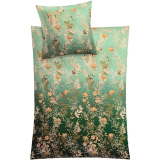 Bettwäsche »Zahra«, Kleine Wolke, Mako-Satin, 2 teilig, mit floralem Print grün 1 St. x 135 cm x 200 cm