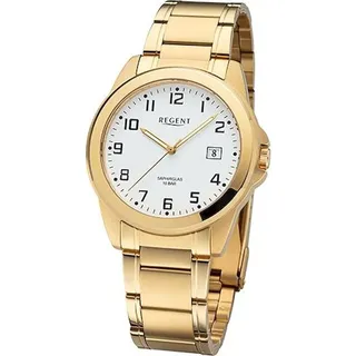 REGENT - Armbanduhr - Herren - Chronograph - F-1284 - Goldfarben/Weiß