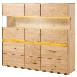 MASSIVMOEBEL24.DE Highboard 163 x 43,5 x 152 cm Beige