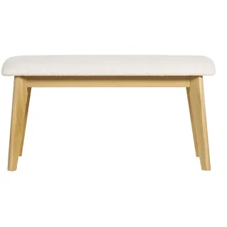 miliboo Sitzbank Bouclé Weiß 92 x 40 x 48 cm
