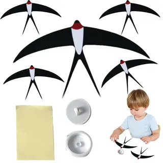 Vogel-Mobile,Vogel-Wand-Kunst - 5 Stück Windspiel für den Innenbereich, fliegende Schwalben |Handgefertigte Vogel-Wandkunst, DIY-Heimdekoration für Kinder, Kinderzimmer, Geschenk, Zimmer, Bettdekorat