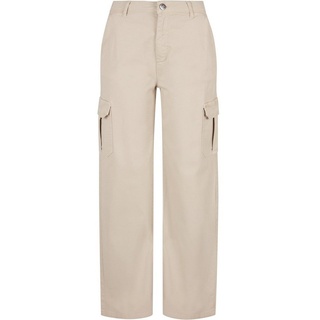 URBAN CLASSICS Stoffhose Urban Classics Damen Ladies High Waist Straight Cargo Pants (1-tlg) beige 28
