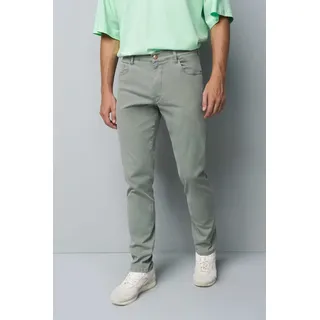 Meyer 5-Pocket-Jeans "M5 Slim", Herren, Gr. 38, Länge 34, grün (salbei), 75% Baumwolle;21% Lyocell;4% Elasthan, unifarben, casual, slim fit lang, Jeans, aus Bio-Baumwolle