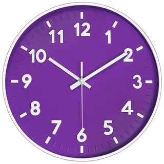 JENLYSTIME Moderne Wanduhr mit 3D-Zahlen, 30,5 cm, rundes helles, buntes Zifferblatt, Nicht tickend, leise, batteriebetriebene Quarz-Wanduhren, leicht zu lesen, einfacher Stil, Dekoruhr für