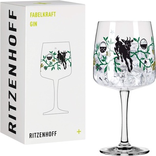 Ritzenhoff 3458004 Gin-Glas 700 ml – Serie Fabelkraft Motiv Nr. 4 – Cocktailglas mit Faunillustration – Made in Germany