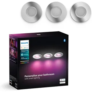 Philips Hue White & Color Ambiance Xamento Recessed Spotlights 3 Pack, Dimmable