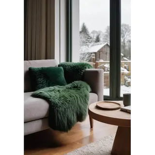 Hollert Fellteppich, Tierform, Lammfell Merino Moosgrün grün 100 cm