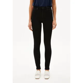 Armedangels Skinny Fit High Waist Jeans mit Stretch-Anteil Modell 'Ingaa', Black, 27/32