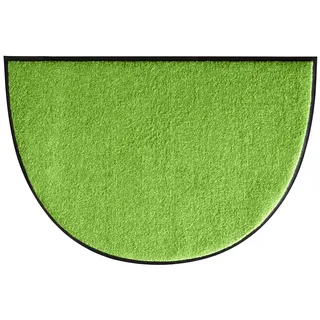 Erwin Müller Fußmatte halbrund Mainz, Schmutzfangmatte, Sauberlaufmatte uni apfelgrün Größe 50x75 halbrund - rutschfest, pflegeleicht, für Fußbodenheizung geeignet (weitere Farben, Größen)