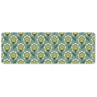 MuchoWow Mauspad Retro - Design - 1970er Jahre - Blume (1-St), Gaming, Büro, Mousepad XXL, Großes, Mausunterlage, 90x30 cm bunt 90 cm x 30 cm