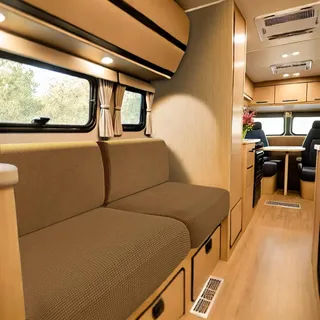 SYLC Bezüge Für Wohnwagenpolster Jacquard, rutschfeste Wohnmobil Sitzbezüge Mit 2 Cord, Sofa Sitzkissenbezug Für Schonbezug Wohnwagen Polster (Camel,Breite 225-275 cm, Tiefe 45-65 cm)