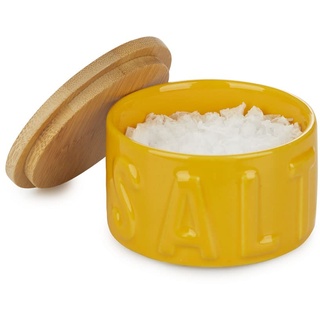 balvi Salzbehälter für Salzflocken Farbe Gelb Salzstreuer mit Deckel für die Küche Keramik/Bambus 4,8