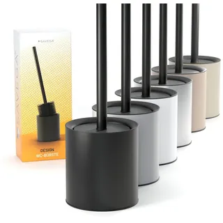 SAVEGA WC-Reinigungsbürste SAVEGA - Klobürste Silikon Edelstahl, Gästewc, Toiletten, Badezimmer, (Packung, 2-tlg), hygienische Silikonborsten, schnelltrocknend,wasserabweisend schwarz