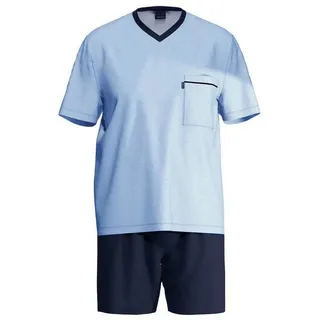 Ammann Schlafanzug Herren Schlafanzug kurz hellblau aus Bio-Baumwolle blau 52