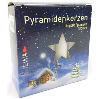 JEKA Pyramid Kerzen, Pyramiden Pyramidenkerze Wachs (Weiß, 1.8 x 1.8 x 10.5 cm (3er Pack))