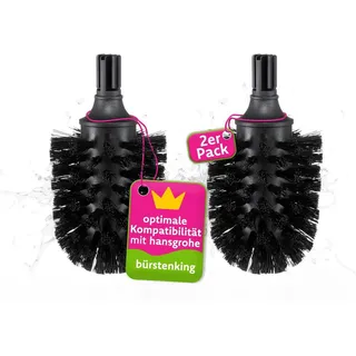 Bürstenking Reinigungsbürste passend für hansgrohe WC-Garnituren, Axor, Allegroh, Arco, Carlton, Mondaro, Uno, Terrano, Steel, Starck, (2 Stück) schwarz