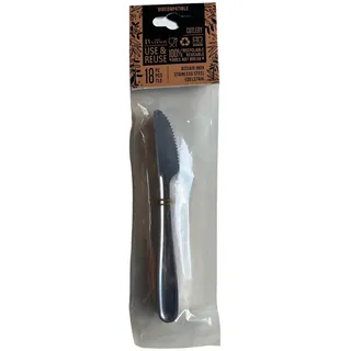 18 Messer nickelfreier Edelstahl, Campingbesteck 100% recycelbar + wiederverwend