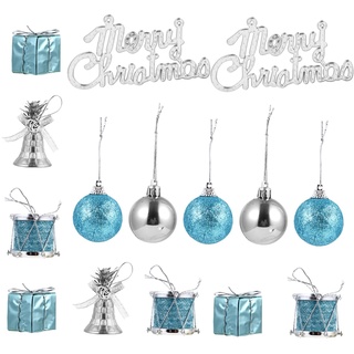Garneck 32 Stück Weihnachtsbaumschmuck Trendige Dekoration Mini-Zubehör Mini-Geschenkboxen Weihnachts-Hängekugel Weihnachtsglocken Ornamente Kreative