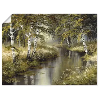 Wandbild ARTLAND "Kanal tief im Wald", grün (farbe bild(er): grün), B:80cm H:60cm, Bilder, als Leinwandbild, Poster in verschied. Größen