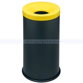 Papierkorb Orgavente Grisu Color 50 L feuersicher selbstlöschender Papierkorb, schwarz-gelb