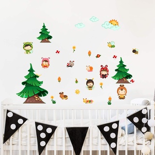 Sticker für Kinder | Wandaufkleber Waldtiere – Wanddekoration Kinderzimmer | 30 x 60 cm