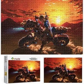 Puzzle 1000 Teile Zelda Legende Puzzles Erwachsene und Kinder Schwierigkeit Puzzles Atem der Wildnis Puzzles Bildung Spielzeug Spiele Familie Dekoration,Papppuzzle(38x26cm)