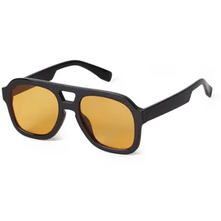 ADEWU Pilot Sonnenbrille Damen Herren Retro 70er Jahre Nachtsicht Sonnenbrillen Orange Gläser UV Schutz