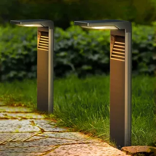 Boadw LED Solar Lampen Außen Garten Wegeleuchten Warmweiß Wetterfest mit 2 Modi Hell Solar Wegbeleuchtung IP64 Wasserdicht für Außen, Hinterhof, Garten, Rasen Beleuchtung 2 Stück