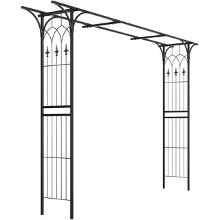 ALEOS. Eleganter XXL Rosenbogen Rankhilfe Pergola aus Metall schwarz Modell 5040