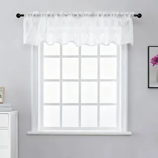 Hoisy Gardinen Kurz Fenster Kurze Vorhänge Fenster Scheibengardine Landhaus Bistrogardine Transparent Gardine Kurz 40 cm