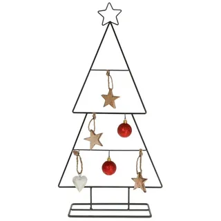 Spetebo Künstlicher Weihnachtsbaum mit Haken zum Dekorieren, Metall in schwarz 56 cm, mit 6 Haken für Weihnachtskugeln und Zierschmuck