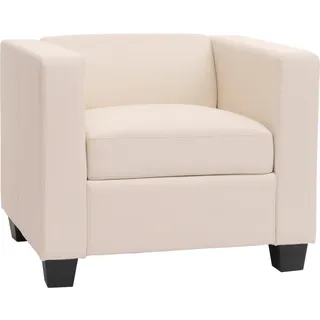 MCW Sessel Lille Kunstleder 86 x 70 x 75 cm Weiß mit Rollen