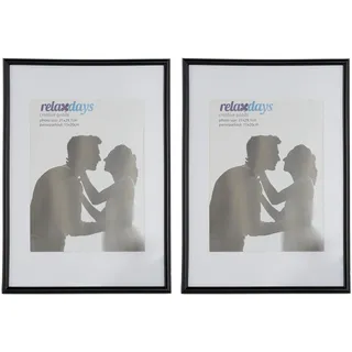 Relaxdays Bilderrahmen 2er Set schwarz/weiß 20x30 cm