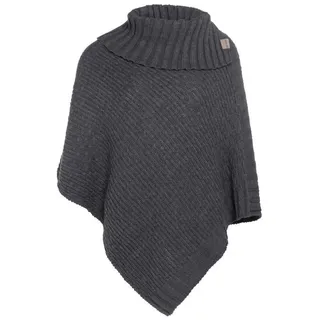 Knit Factory - Nicky Gestrickter Poncho - One Size | Damen Strickponcho mit Kragen - Damen Pullover aus Wolle - Umhang - Für den Herbst und Winter - Hochwertige Qualität - Einheitsgröße