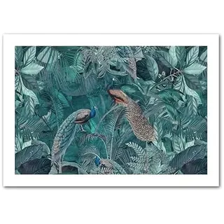 Dschungel Vögel Papagei Toucan Kran Blatt Pflanze Nordische Poster und Drucke Wandkunst Leinwand Malerei Dekor Bilder for Wohnzimmer (Color : Canvas A, Size : 50x70cm No Frame)