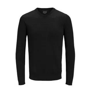 JACK & JONES Essential Basic Knitted Pullover Mit V-ausschnitt Black L