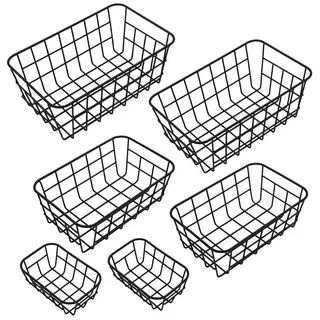 Spetebo Aufbewahrungskorb Metall 2x 25 x 21 x 15 cm schwarz