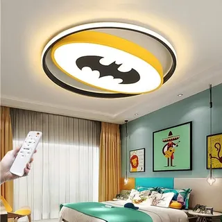 WJLL LED Deckenlampe Kinderzimmerlampe Dimmbar Deckenleuchte für Kinder Acryl Lampenschirm Kreative Cartoon Decke Licht Mit Fernbedienung Schlafzimmer Arbeitszimmer Beleuchtung Lampe Gelb 50cm