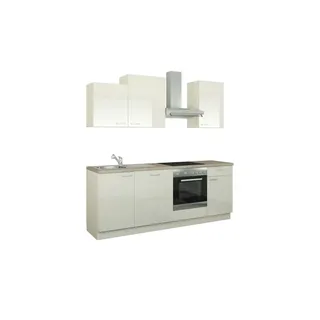 CUBO15 Küchenzeile mit Elektrogeräten  Erfurt , creme , Maße (cm): B: 220
