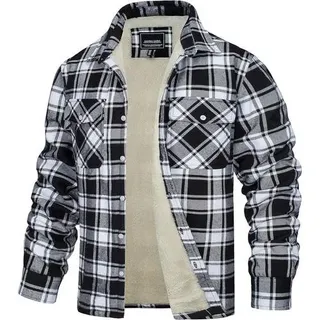 Thermohemd Herren Innenfleece Flanell Holzfällerhemd L Schwarz