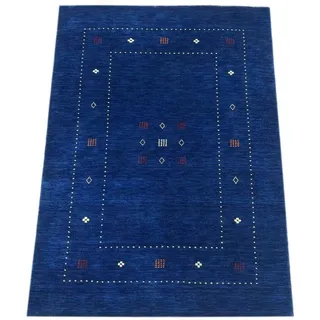 WAWA Gabbeh Teppich Blau 100% Wolle 120x170 cm Handgewebt Orientteppich Rechteckig Lori WR60