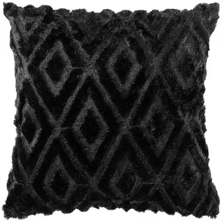 REALLaxx Dekokissen Boho, Vintage Optik 45x45 cm Sofakissen Kissenbezug mit Füllung schwarz