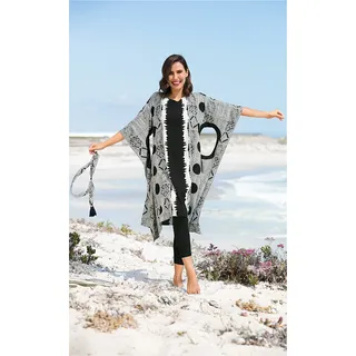 Viskose-Kaftan in Druck schwarz in Größe 40/42 von DW-Shop, Schwarz, 40/42