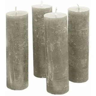 Mirabeau Stumpenkerze Kerze 4er Set Muriel taupe (4er Set, 4er Set), none braun