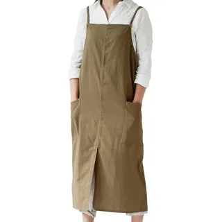 Schürze Im Japanischen Stil – Verstellbar, Wasserdicht, Baumwolle Und Leinen, Mit Großen Taschen, Ideal Für Floristen, Cafés, Kunsthandwerk Und Backen. Lässige Schlichte Schürze.